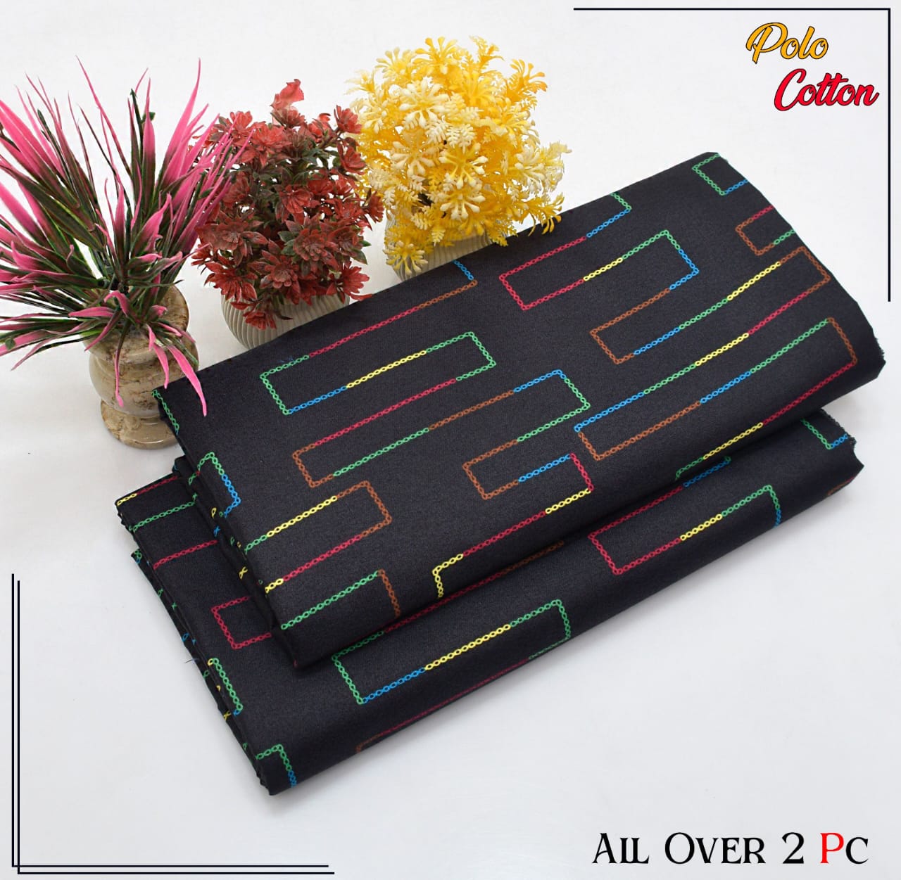 2PC Roma Linen Suite Digital Print (Design BZF-12142)