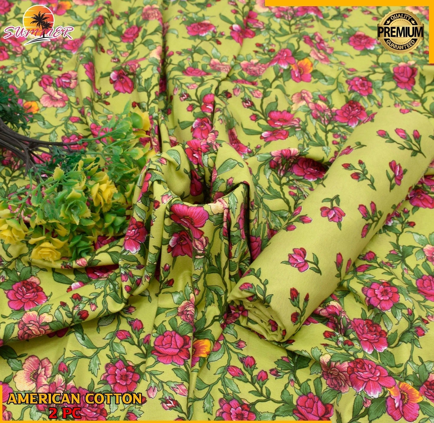 2PC Roma Linen Suite Digital Print (Design BZF-12179)