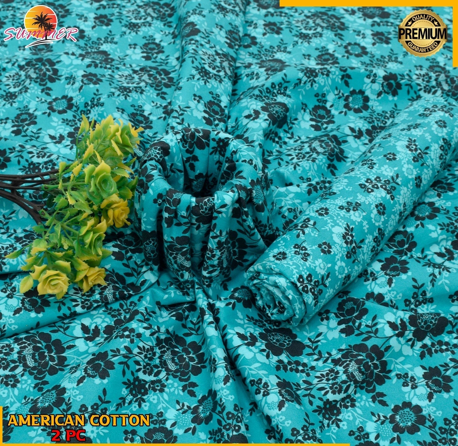 2PC Roma Linen Suite Digital Print (Design BZF-12180)