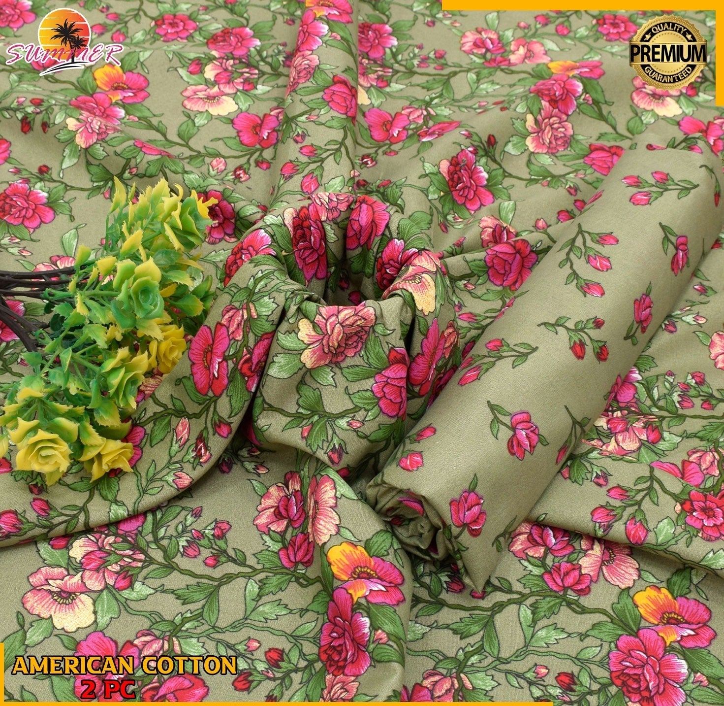 2PC Roma Linen Suite Digital Print (Design BZF-12181)