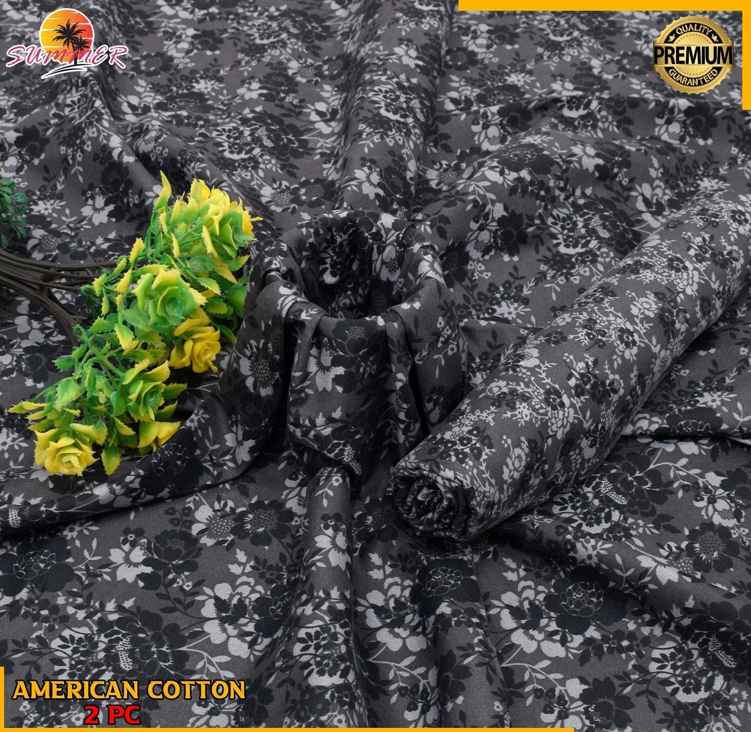 2PC Roma Linen Suite Digital Print (Design BZF-12188)