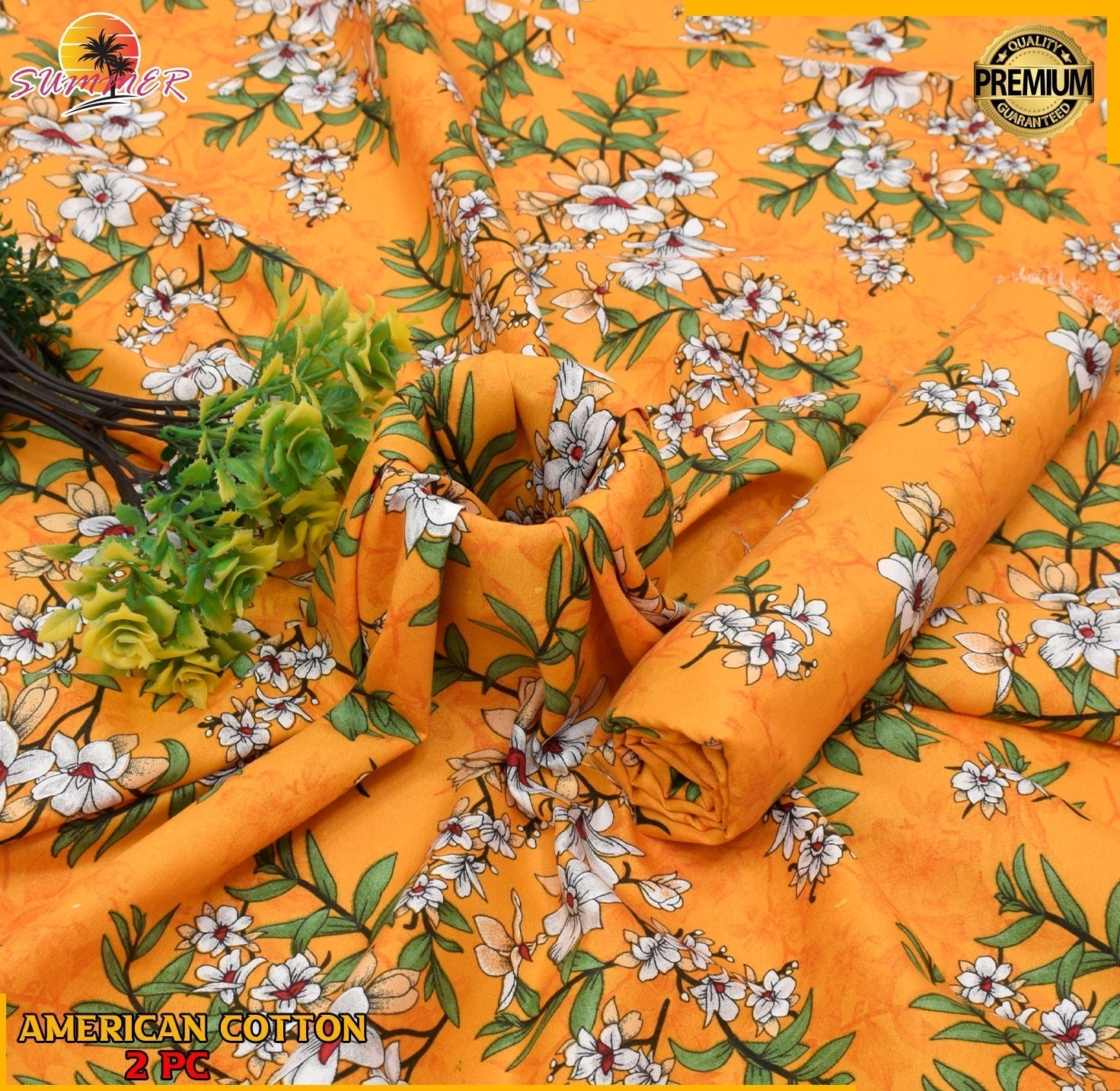 2PC Roma Linen Suite Digital Print (Design BZF-12190)