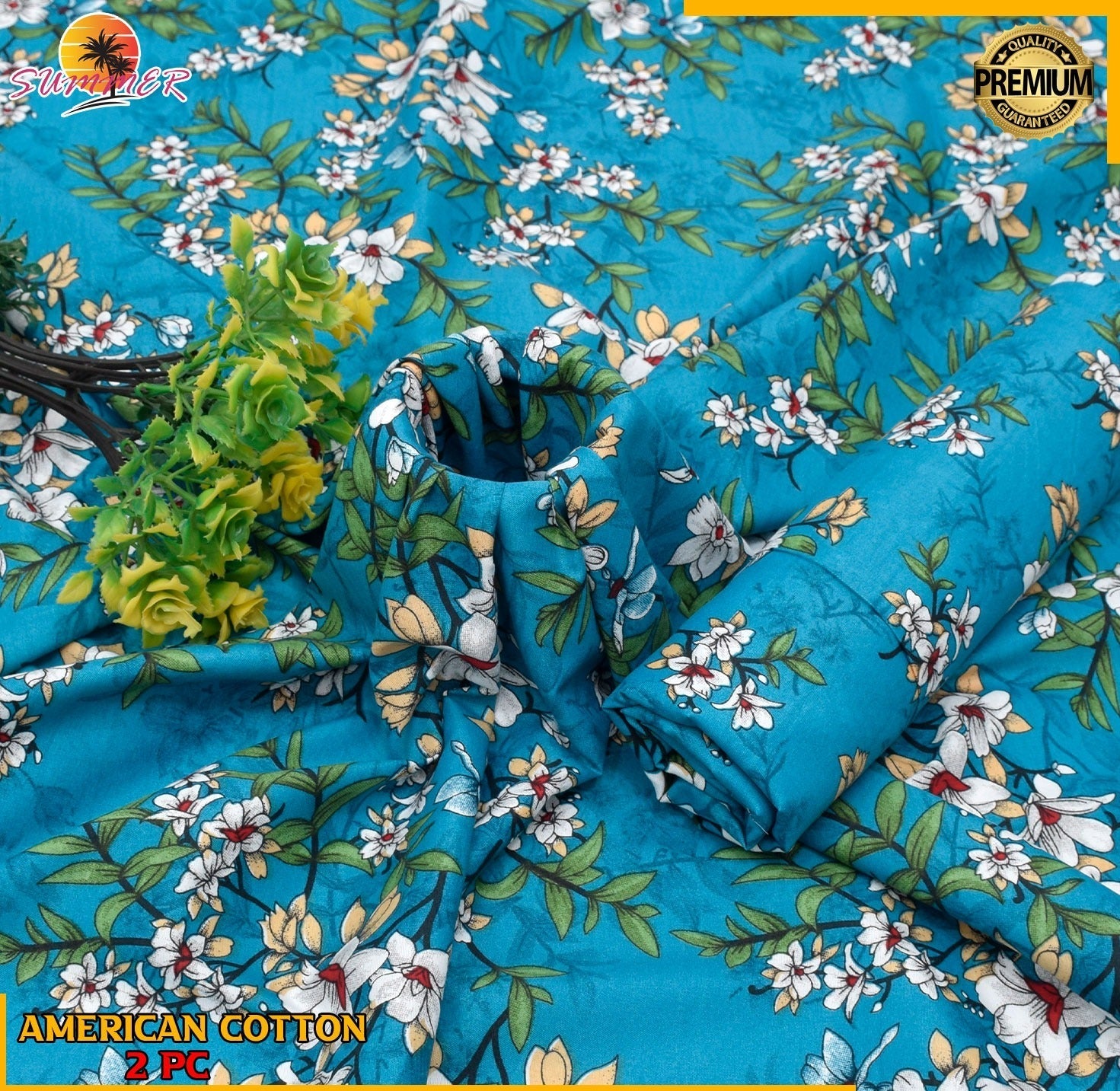 2PC Roma Linen Suite Digital Print (Design BZF-12191)