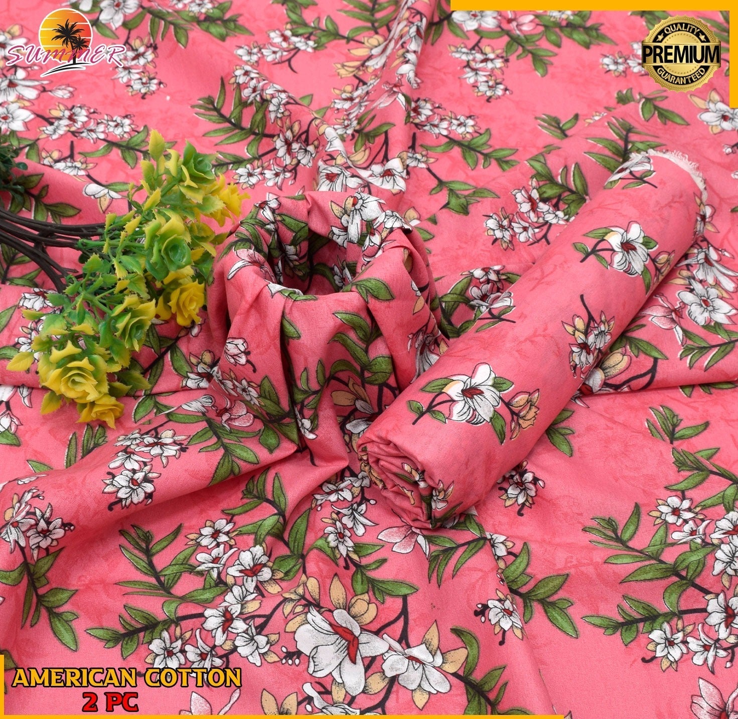 2PC Roma Linen Suite Digital Print (Design BZF-12192)