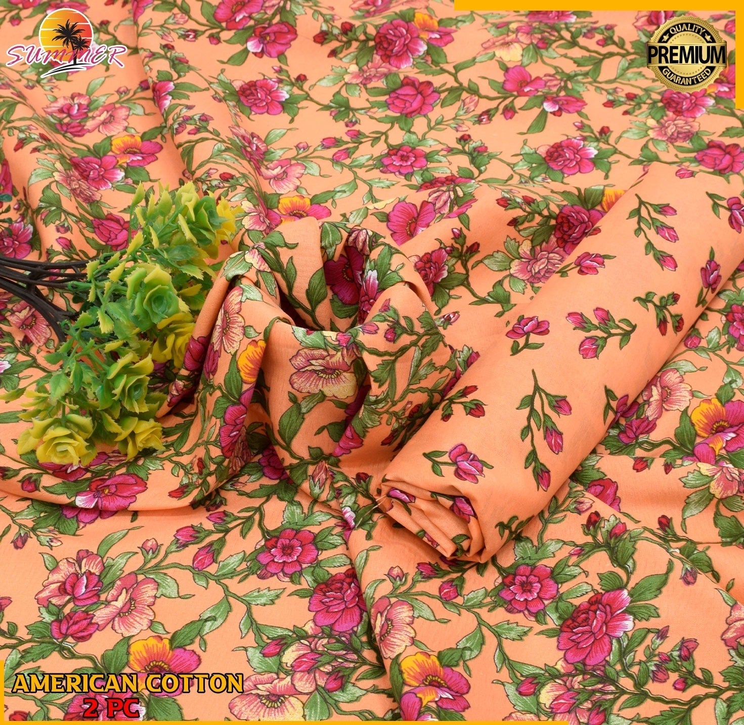 2PC Roma Linen Suite Digital Print (Design BZF-12173)