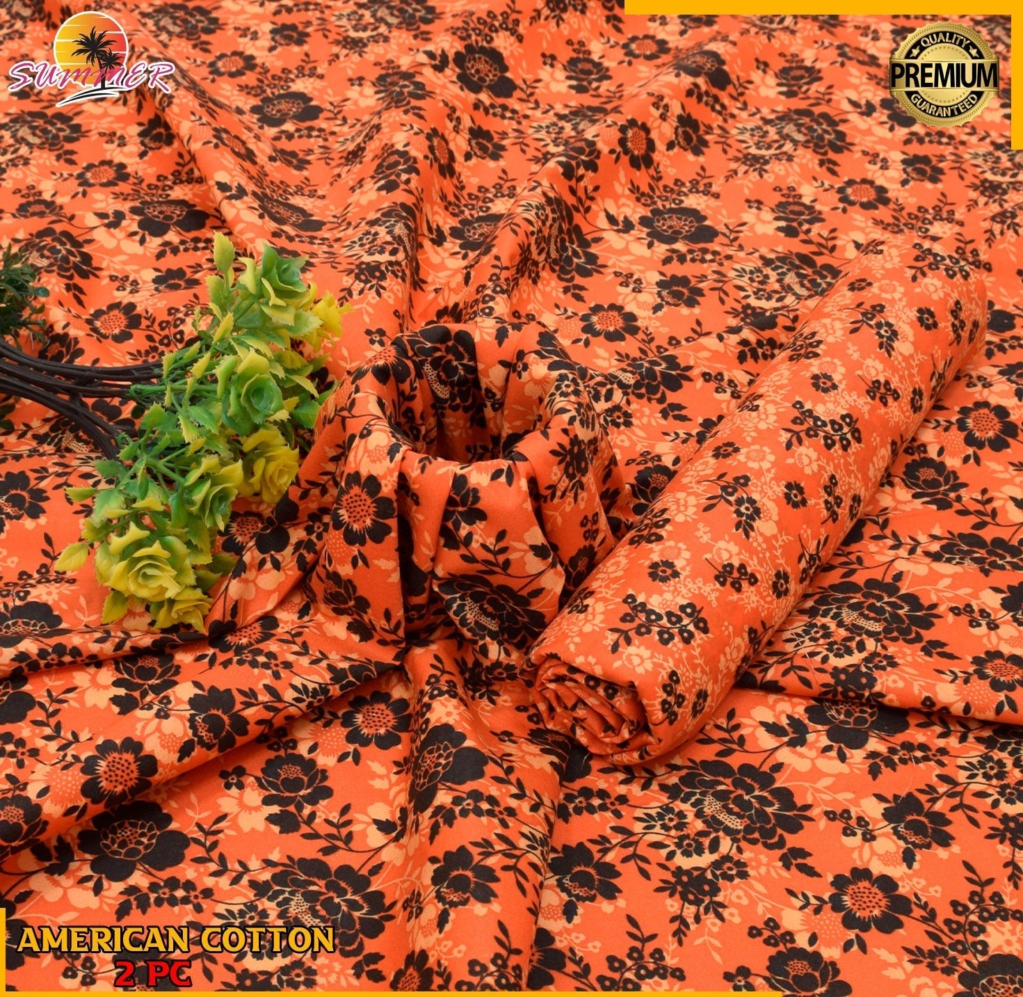 2PC Roma Linen Suite Digital Print (Design BZF-12175)